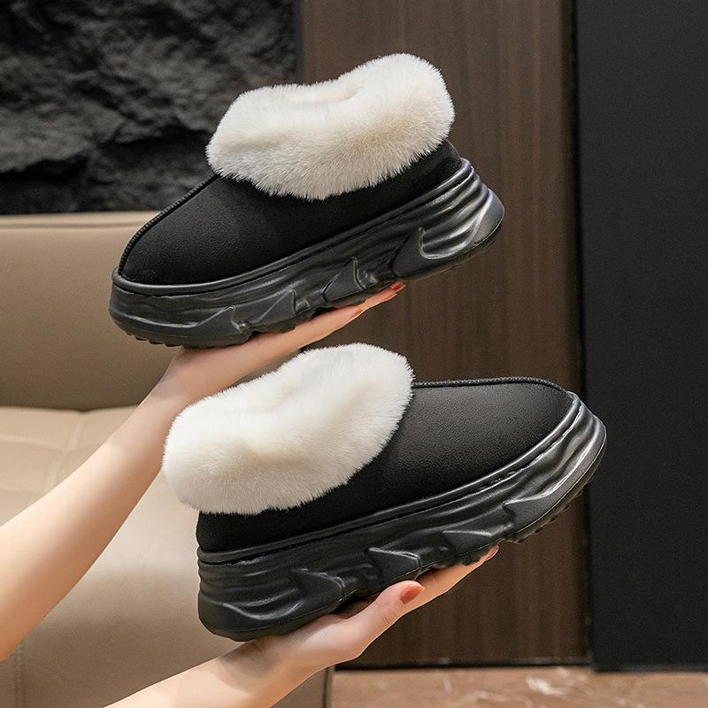 

Женская обувь на толстой подошве Хлопковые ботинки Хлопковые тапочки Теплые и увеличивающие рост Ботильоны Зимние ботинки 42/43 чёрный