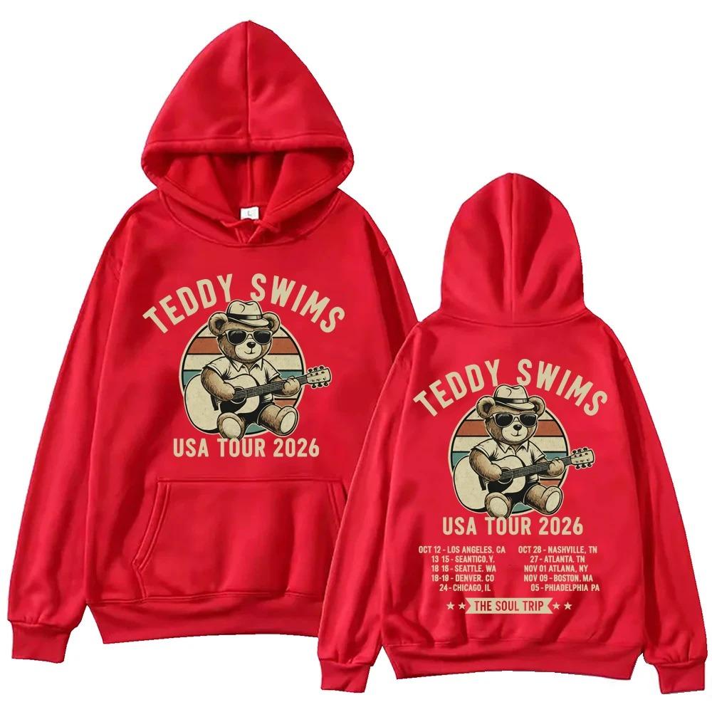 

Teddy Swims The Soul Trip Tour 2026 Hoodie Man Woman Harajuku Long Sleeve Pullover Tops Sweatshirt Gift Y2K XXXL червоний