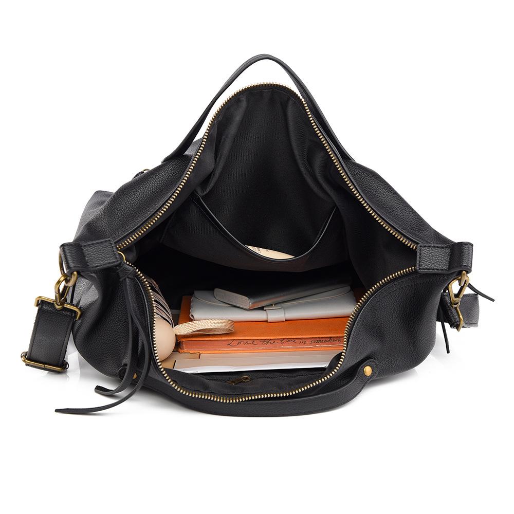 Simple Retro Large Tote Bag Soft Touch PU Leather Lazy Loose Feeling Women's Shoulder Bags Fashion Autumn and Winter New Large Capacity Messenger Bags
