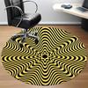 1pc Optical Illusion Waves Office Round Area Rug,  Mat Suitable ForOffice, Under Office Chairs Bedroom Living Room Home Decor, Room Deco