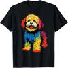 Maltipoo Mom or Dad Cute Colorful Happy Dog Lover Black T-Shirt