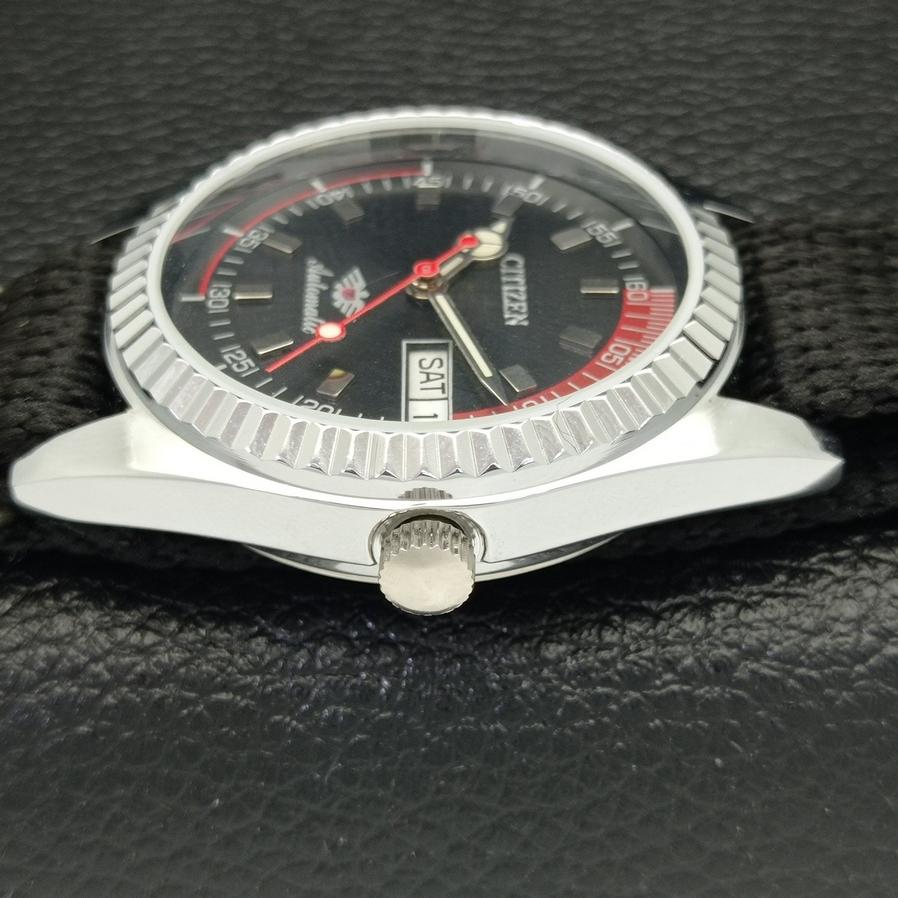 MENS REFURBISHED CITIZEN 8200 JAPAN AUTOMATIC BLACK DIAL WATCH A426215-2 RL620c-a426215