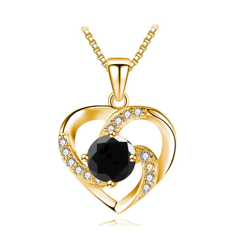 6.5mm Gold Plated Heart Shaped Moissanite Pendant Necklace D VVS1 Exquisite Fine Jewelry For Women