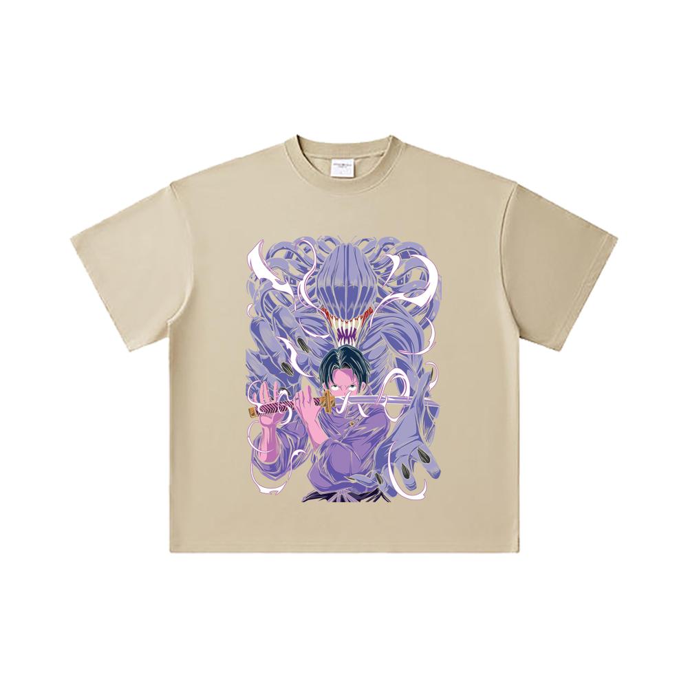 260 GSM Double Yarn 32 Count 100% Cotton Jujutsu Kaisen V52 Yuta Print Unisex Heavy Cotton T Shirt