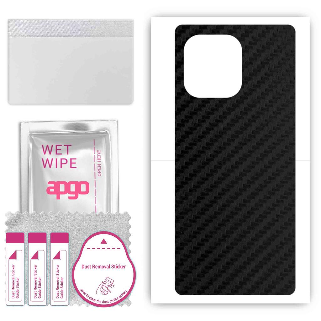 apgo Protective Skin Sticker for the back compatible with Honor 60 SE, Wrap Film, Foil, Vinyl - Pattern Carbon Black