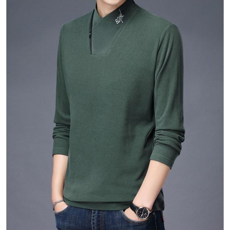 Зимняя мужская рубашка из двухстороннего утолщенного бархата с длинными рукавами — фото 8