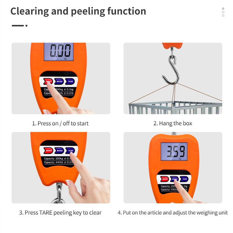 Handheld  Stainless Steel Electronic Weighing Digital Crane Scales Industrial Heavy Duty Hanging Hook Scales