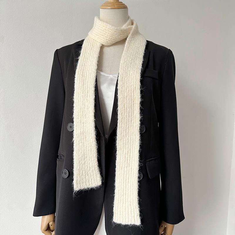 New slender strip knitted scarf, neck care and warmth in autumn and winter, multi-functional outdoor cycling, cold-proof, soft and skin-friendly scarf