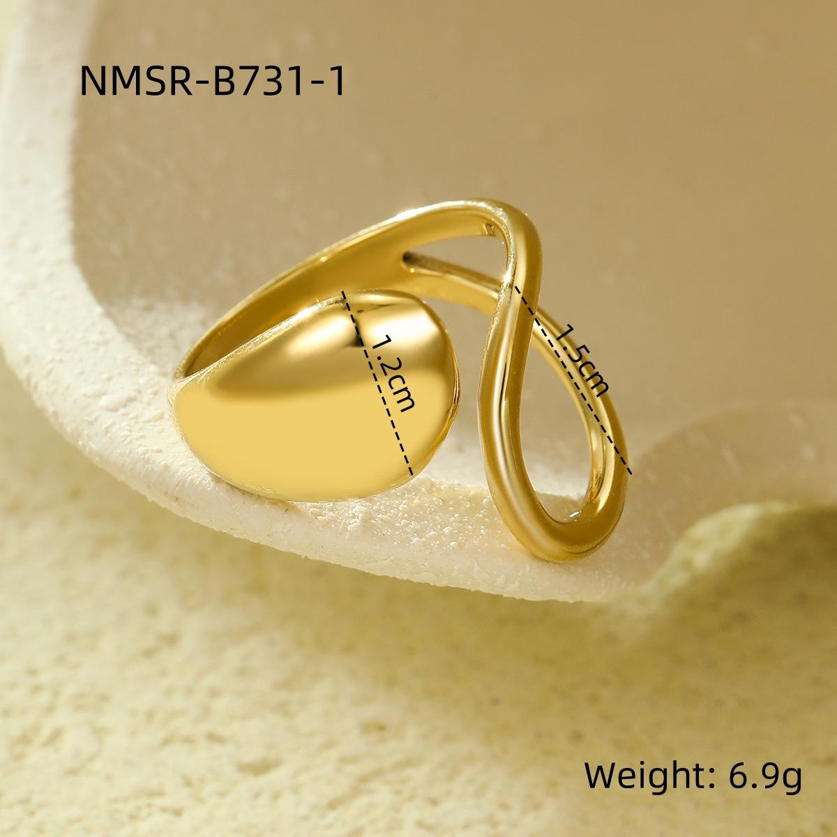GEMCHIC Women s Geometric Open Ring Stainless Steel Irregular Geometric Design Titanium Steel Ring Jewelry