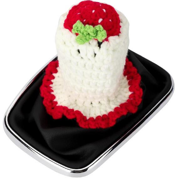 Crochet Shift Knob Cover, Universal Cute Handmade Strawberry Boho Car Accessories for Women, Car Shift Boots Knobs Cover Automotive Interior Fits Car