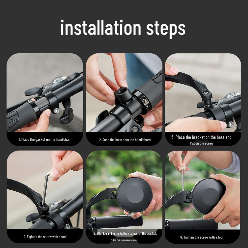 Adjustable HD Convex Bicycle Rearview Mirror for Road and Mountain Bikes