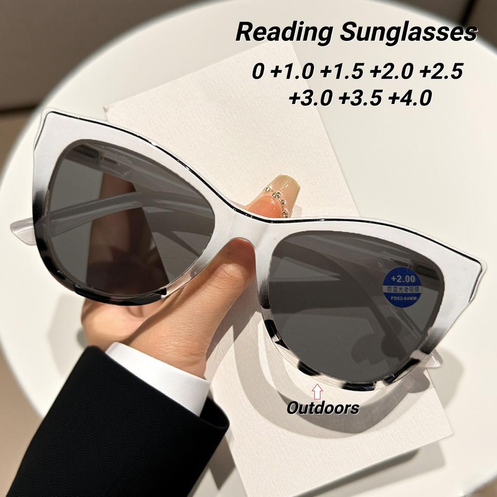New Fashionable Personalized Cat Eye Women's Presbyopia Sunglasses Retro Neutral Driving High Quality UV400 Sunscreen Glasses