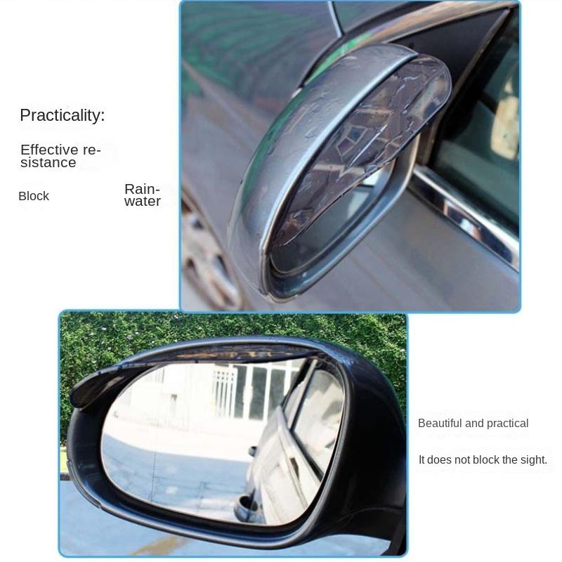 2pcs Car Rearview Mirror Rain Shield Rain Eyebrow Rain Cover Universal Carbon Fiber Rear View Side Mirror Rain Eyebrow Shield