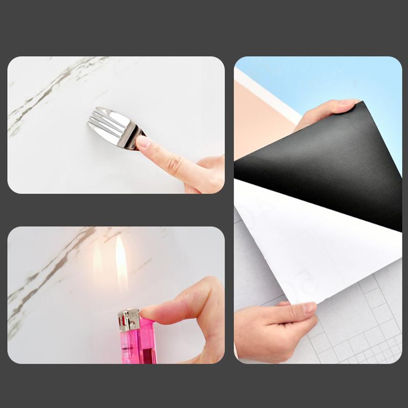 10pcs Marble Tiles Stickers Waterproof Scratch-resistant Kitchen Wardrobe Bathroom Home Decor Self-adhesive Floor Wall Decals