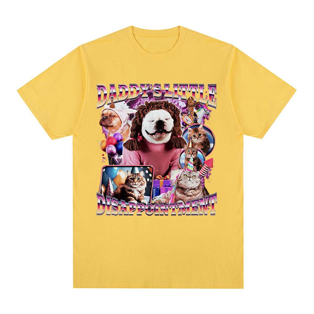 

2026 New Funny Meme Cat 100%cotton men s shirt Vintage O-Neck Short Sleeve Harajuku women s summer fashion oversized Tshirt 4XL