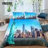 Statue of Liberty Bed Cover Package World Famous Building Bed Linen Package for Boys Girls Premium Microfiber Brand New York Landmark Comforter Cover