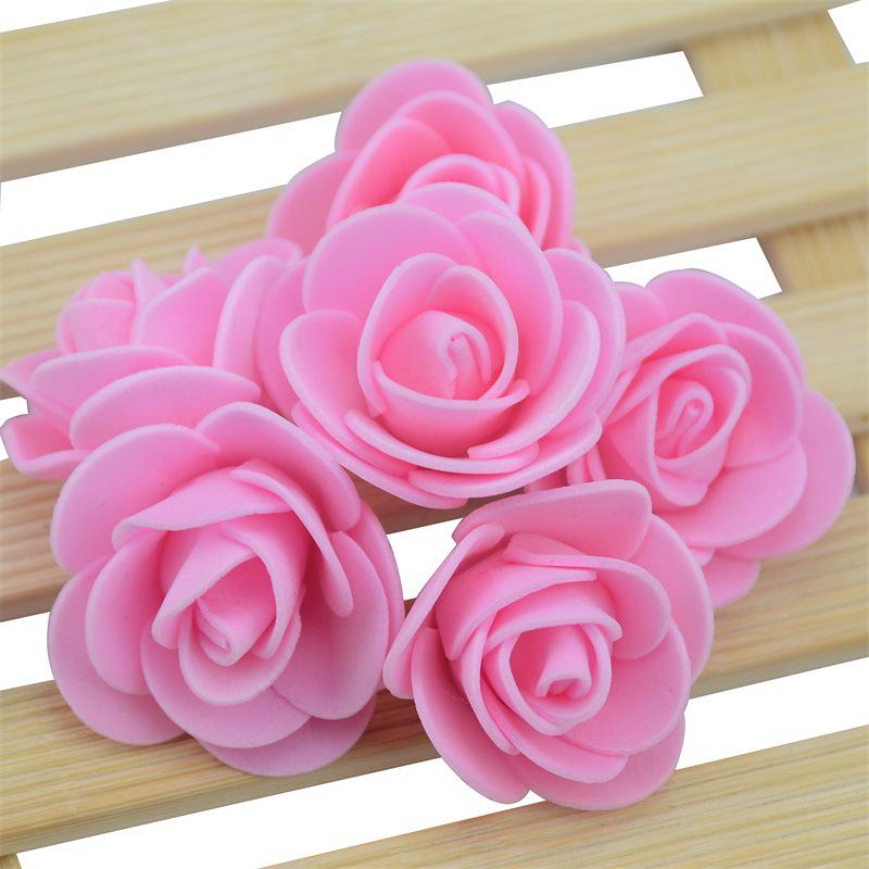 Simulated Foam Rose Flower DIY Bear Accessories for Weddings, 3.5cm Fake Flowers