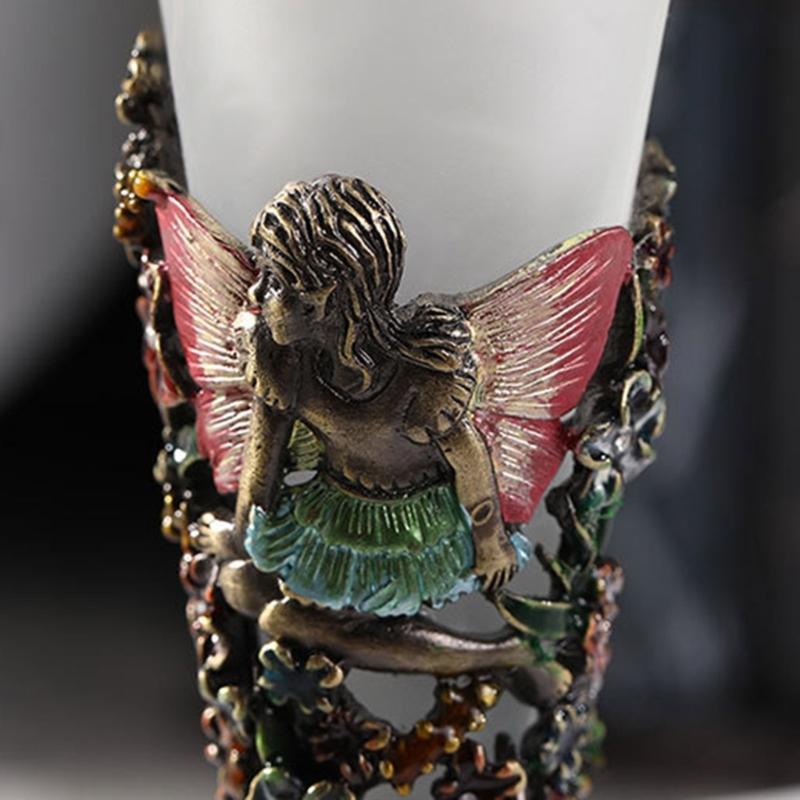 Artistic Conical Shape 25ml Empty Perfume Bottle Glass And Zinc Alloys Featuring Enamel Design