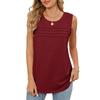 Women's Spring and Summer New Color Round Neck Loose Sleeveless T-shirt Vest Top