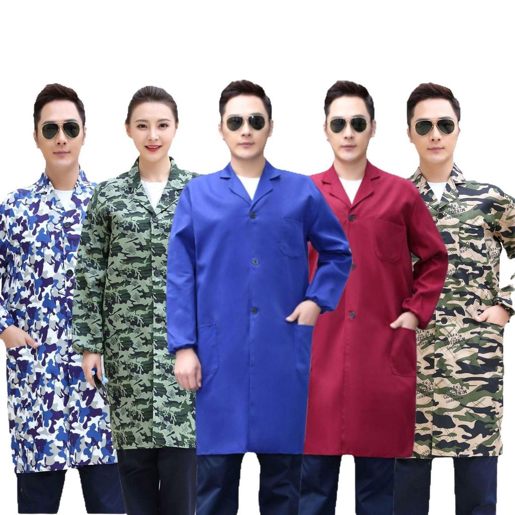 Blue Dustproof Long-Sleeve Work Gown for Men & Women