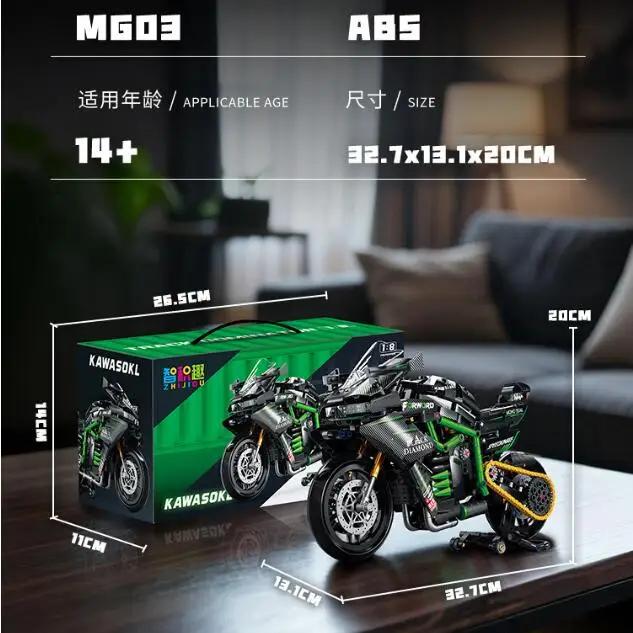 Adult Classic 1:8 Motorbike High-Tech Model Building Blocks Set Unique Motorcycle Bricks Toy Gift for Vehicle Enthusiasts