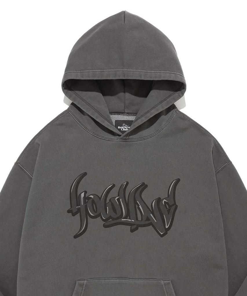 Graffiti Howling Hoodie [Pigment Black]