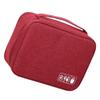 Data Cable Storage Bag Separate Storage Oxford Cloth Travel Electronics Bag for Cables Chargers Hard Drive Wine Red
