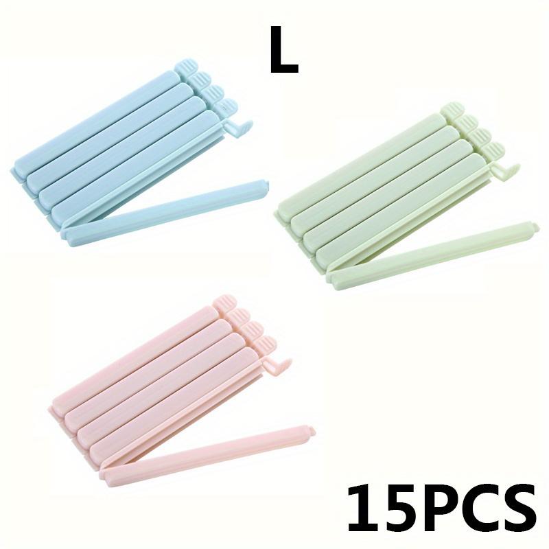 

15 шт. разноцветных зажимов для чипсов в пищевых пакетах, большие/маленькие зажимы для закусок, зажимы для запечатывания пакетов для закусок L