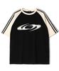 UNDEROFF Oversized Raglan Track Line Short Sleeve T-Shirt Illusion Burgundy