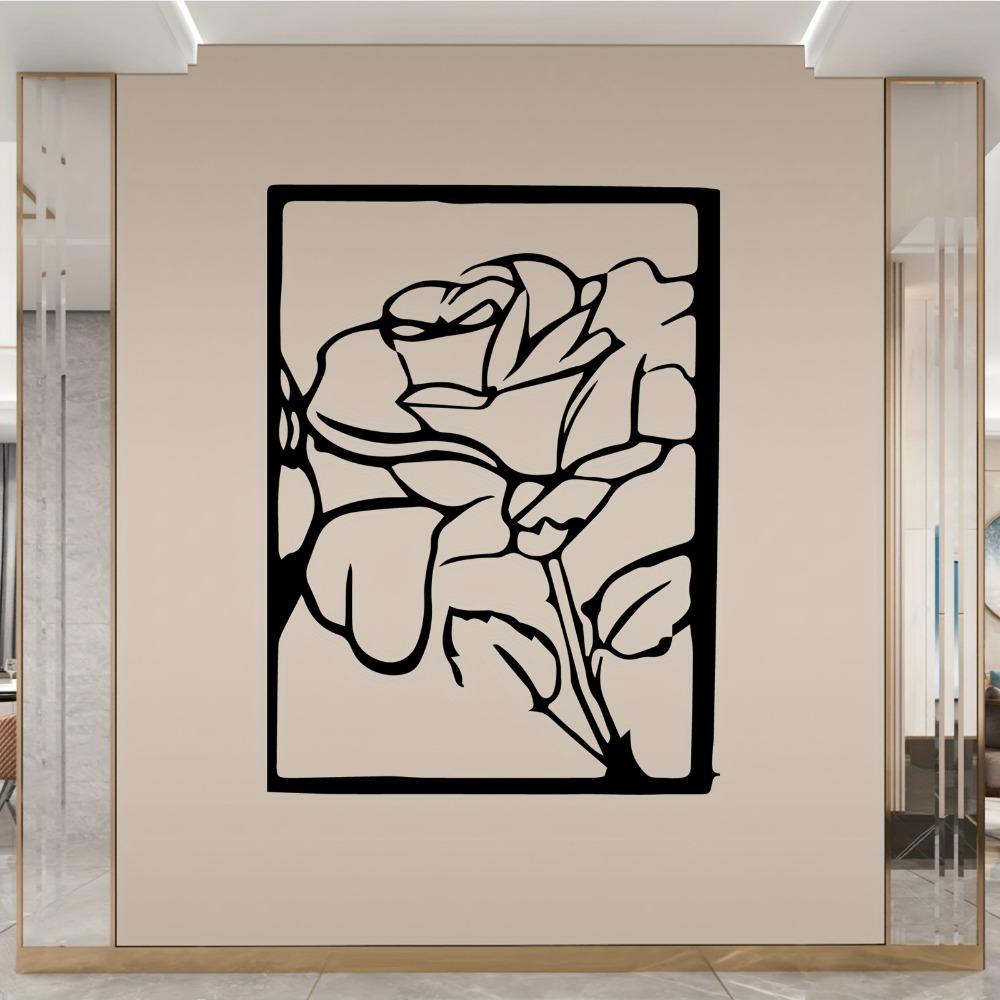 1pc Vintage Floral Wrought Iron Wall Sculpture, Elegant Metal Flower Decor for Living Room Bedroom Wedding Valentine Gift Holiday Housewarming