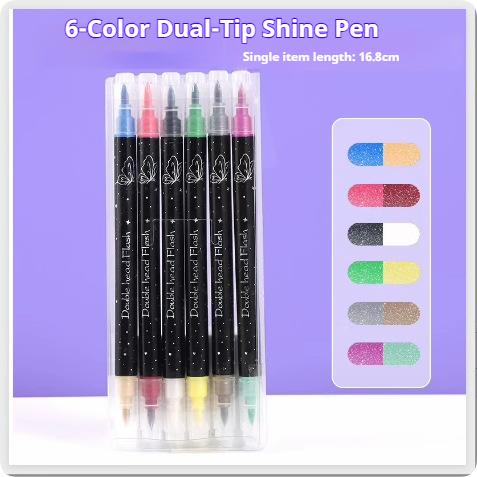 12-48 Pcs Dual Tip Glitter Acrylic Markers 24/48/96 Colors Fine-tip Metallic Art Markers Paint Pens Set for Rock Painting Stone
