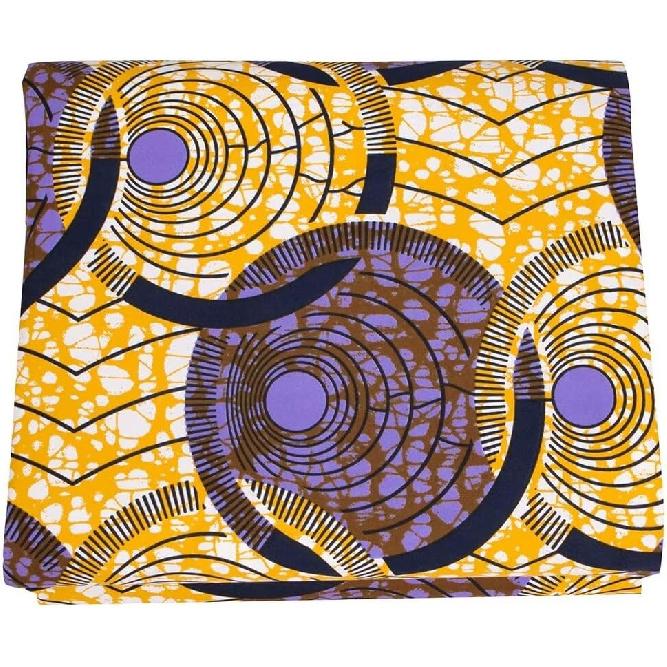 African Print Polyester Fabric Ankara Wax Tissu DIY Party Dress Sewing Material by 6 Yards