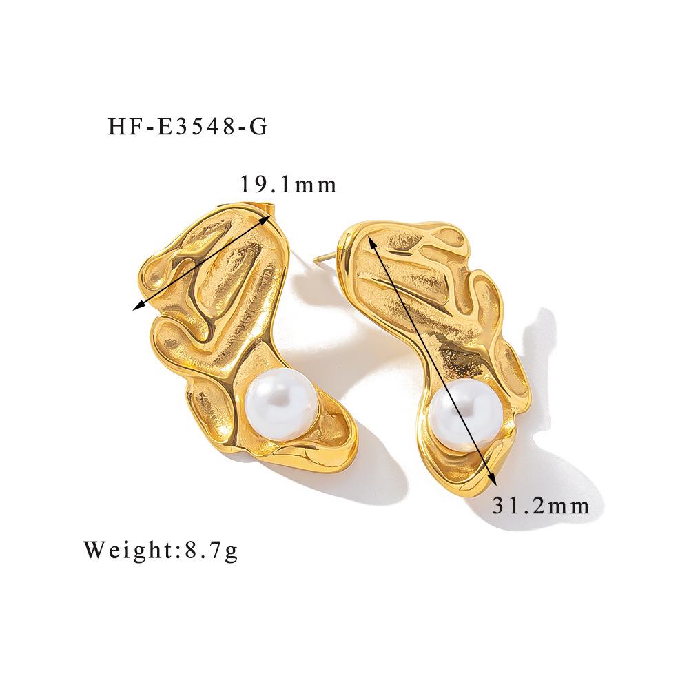 Geometric Zircon Retro Women's 18K Titanium Steel Earrings 2024