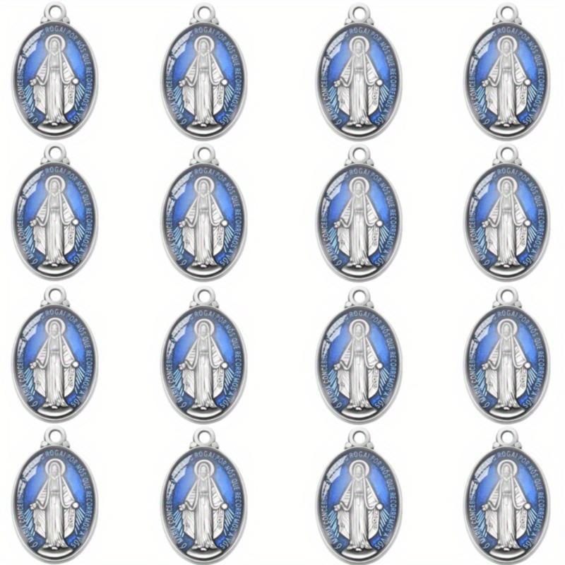 10 Pezzi Nuovo Cattolico Vintage Medaglia della Vergine Maria Collana Orecchini Gioielli Portachiavi Ciondolo Fai da Te Accessori.