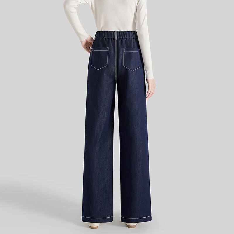 Shechi Women's Drapey Elastic Waist Straight Leg Casual Pants