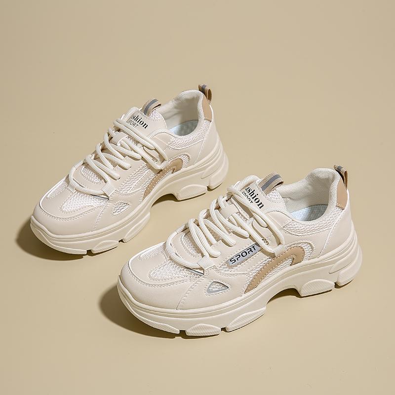 Fashion CRLAYDK 2025 New Women's Chunky Sneakers Summer Mesh Walking Platform Shoes Fashion Casual Sports Running Ladies Lace Up Tennis