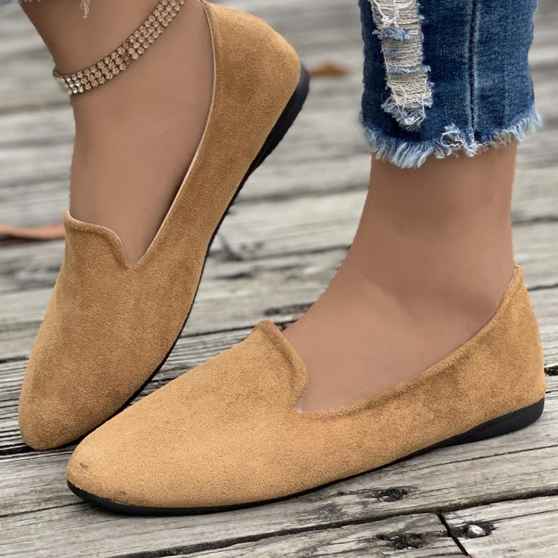 Large Size Shallow Single Shoes Women's Summer New Flat Bottom One Pedal Doudou Shoe Size Wish
