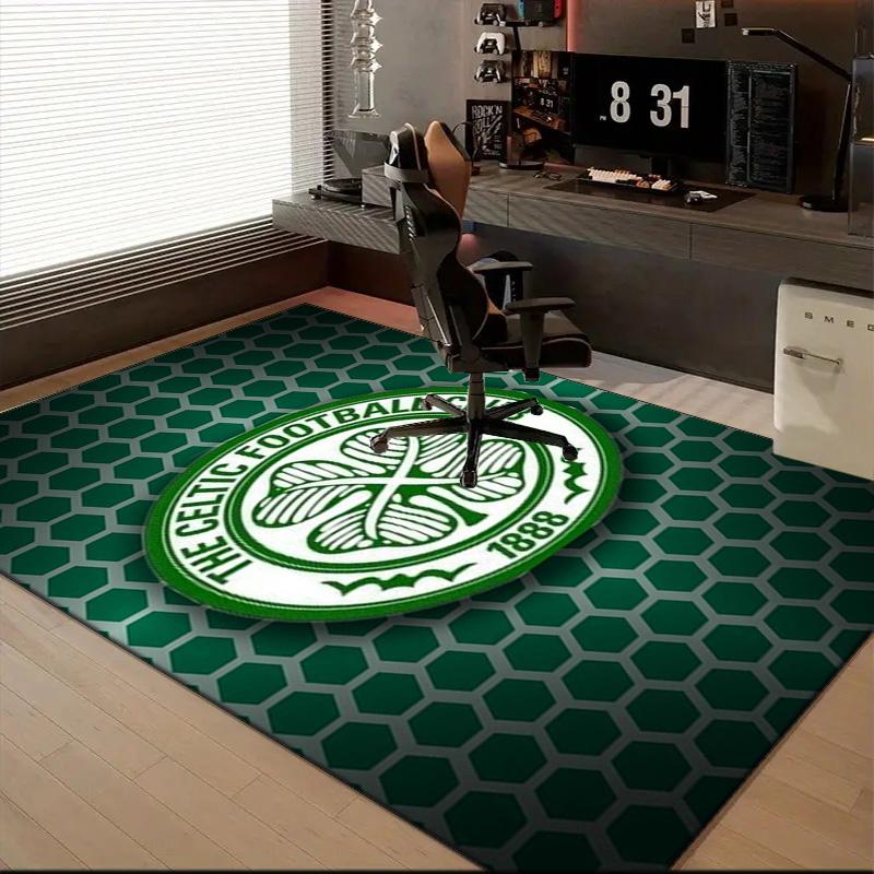Cel-tic Football Club Crest Printed Office Carpet Chair Cushion  Entryway Rug, Rugs for Living Room, Bedroom Christmas gifts