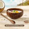 Natural Coconut Bowl Wooden Handmade Coconut Bowl Dinnerware Set Handmade Spoon for Desserts Fruit Salad Kitchen Utensils