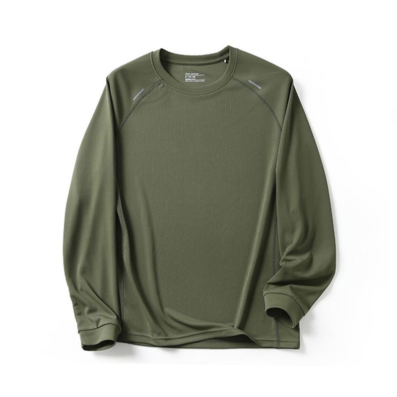 Niaojia Outdoor Sports Quick-Drying Breathable Mesh Long-Sleeved T-Shirt Men's Running Fitness Base Shirt Export Men's T-Shirt