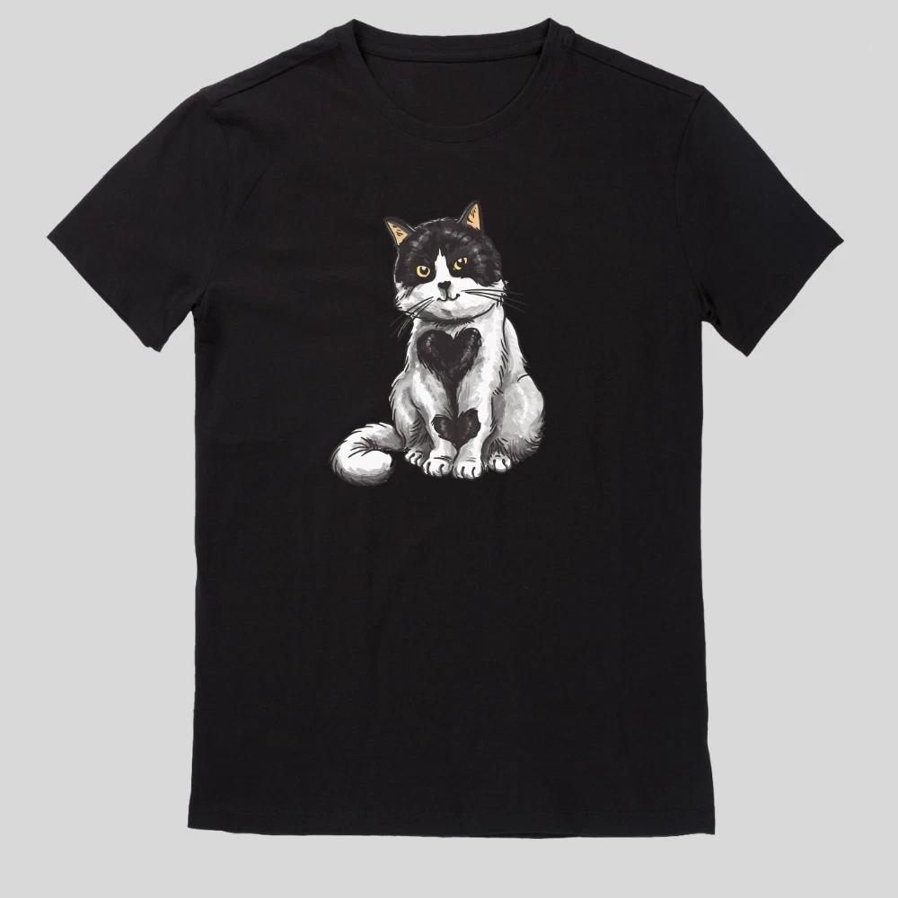 Schönes Herz Katzen T-Shirt XXXXL