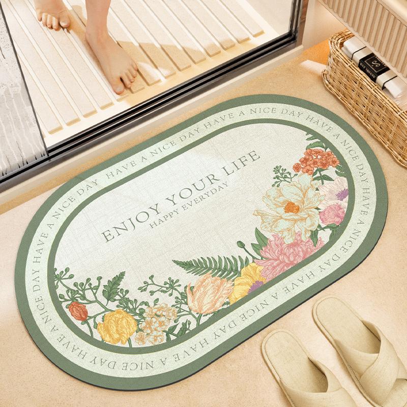 Bathroom absorbent floor mat household toilet door foot mat toilet carpet bathroom non-slip mat diatom mud cushion