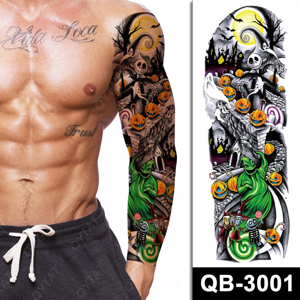 Popular Water Based Men Fake Full Sleeve Temporary Tattoo Sticker Arm