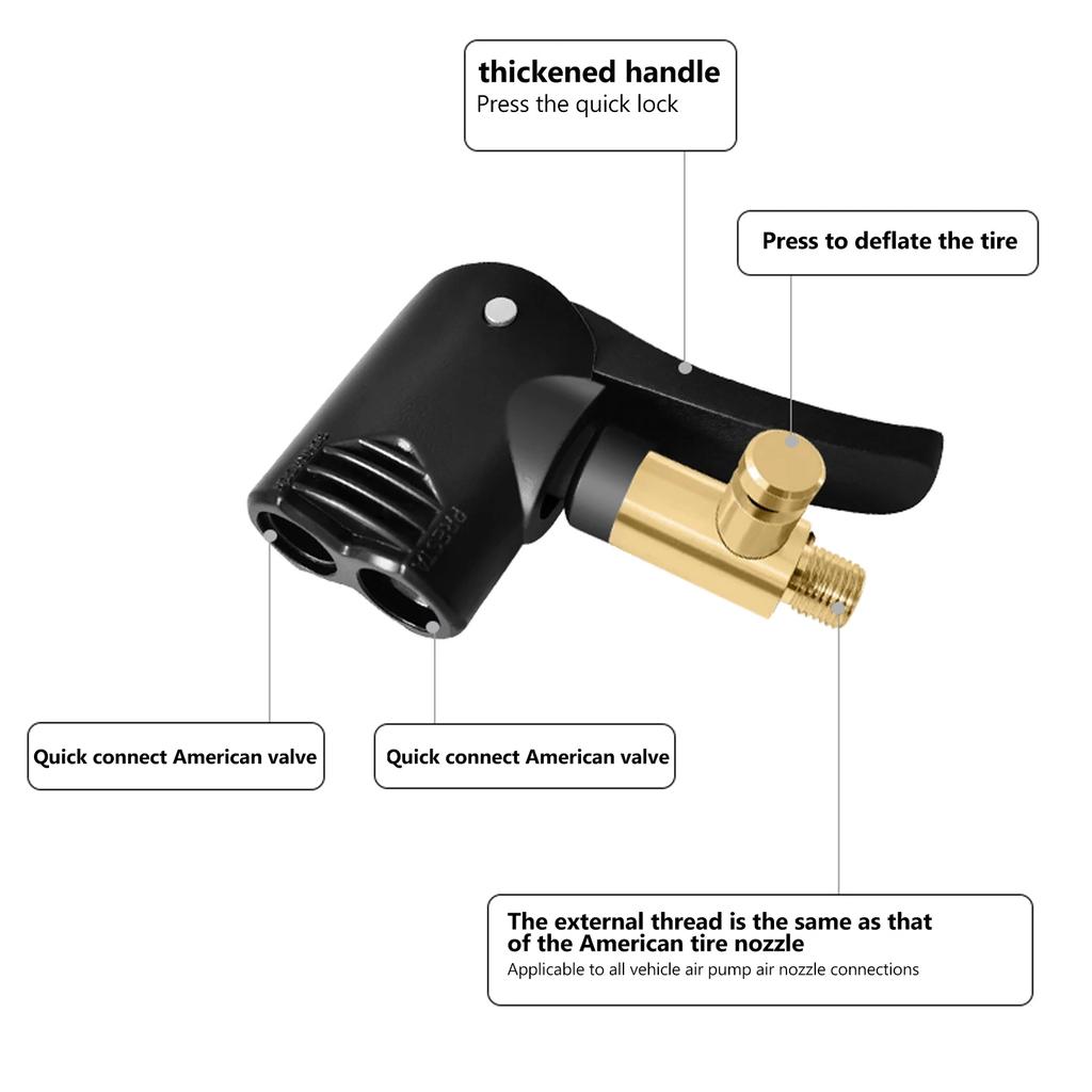 Automatická vzduchová pumpa Závitová tryska Adaptér Svorka Auta Hustilky pneumatik Ventil Konektor Závitový konektor Adaptér Auto Auto Příslušenství