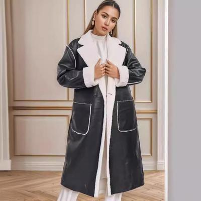 Women's Casual Leather Trench Coat - Autumn/Winter Fashion Outerwear, Loose Fit