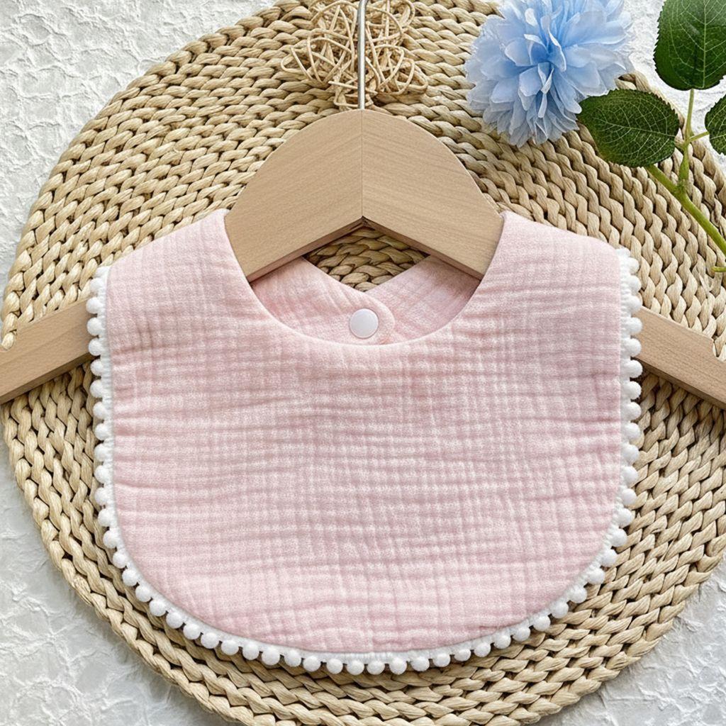 Cute Ruffle Edge Baby Bibs Kids Feeding Anti Dirty Bibs Infant Burp Cloths Newborn Fashion Pure Cotton Feeding Set Accessories