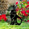 Rabbit Silhouette Yard Art Animals Garden Stakes Black Bunny Rabbit Garden Stake Rabbit Yard Decorations Outdoor Bunny Decor