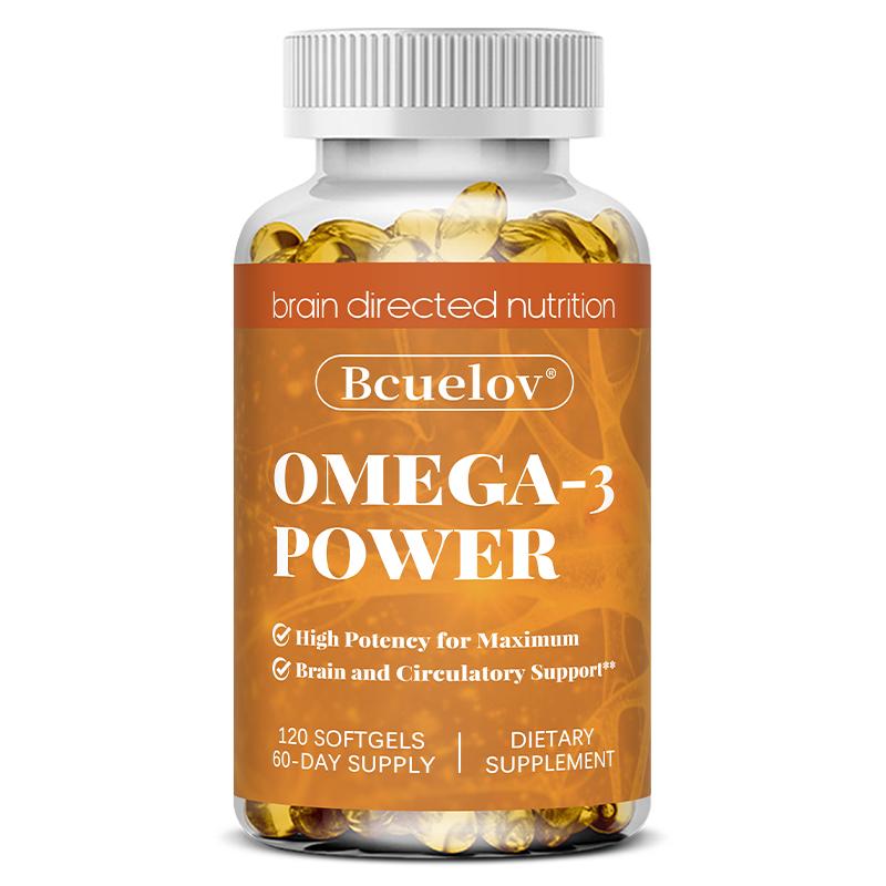 Omega-3 Power Supplement - Brain Directed Nutrition Formula - 120 Softgels 120PCS