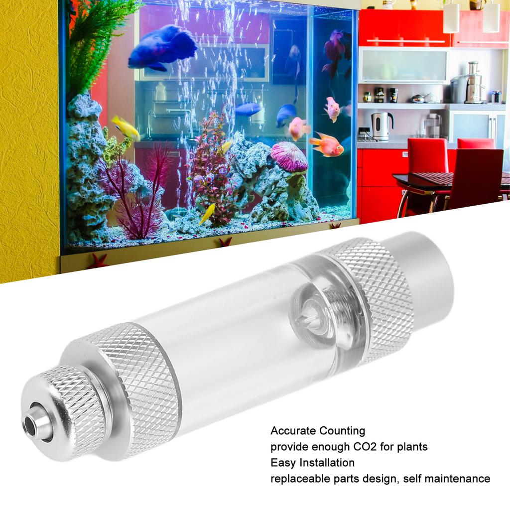 CO2 Bubble Counter Prevent Return Accurate Counting Aluminum Alloy Aquarium CO2 Regulator for Fish  S