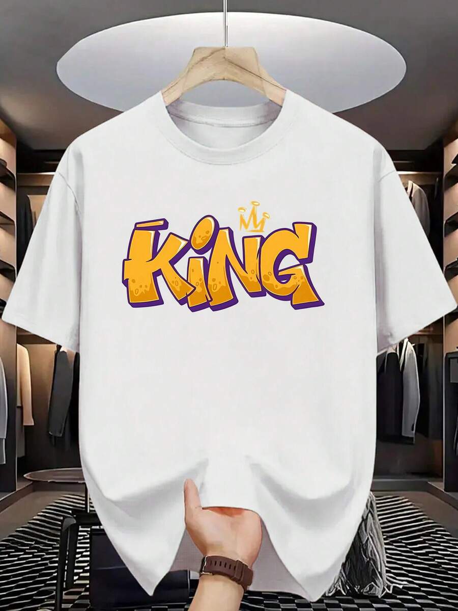 

Summer Unisex S Fashion Short-Sleeve T-Shirt With Letter Pattern Print S